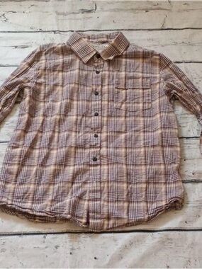 Gramicci Plaid Button-Up Shirt - Tan/Brown